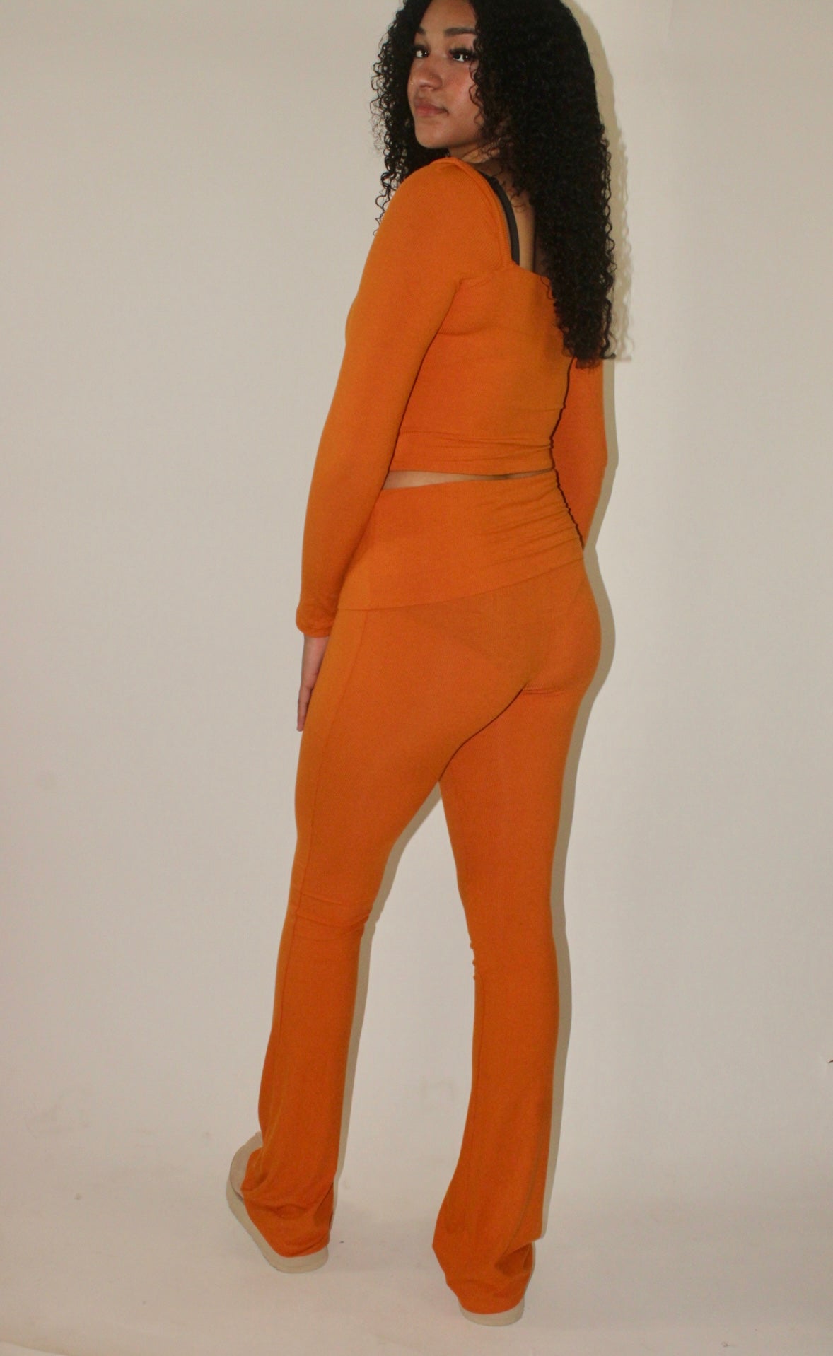 Orange Fold-Over Pants – Tall Fit