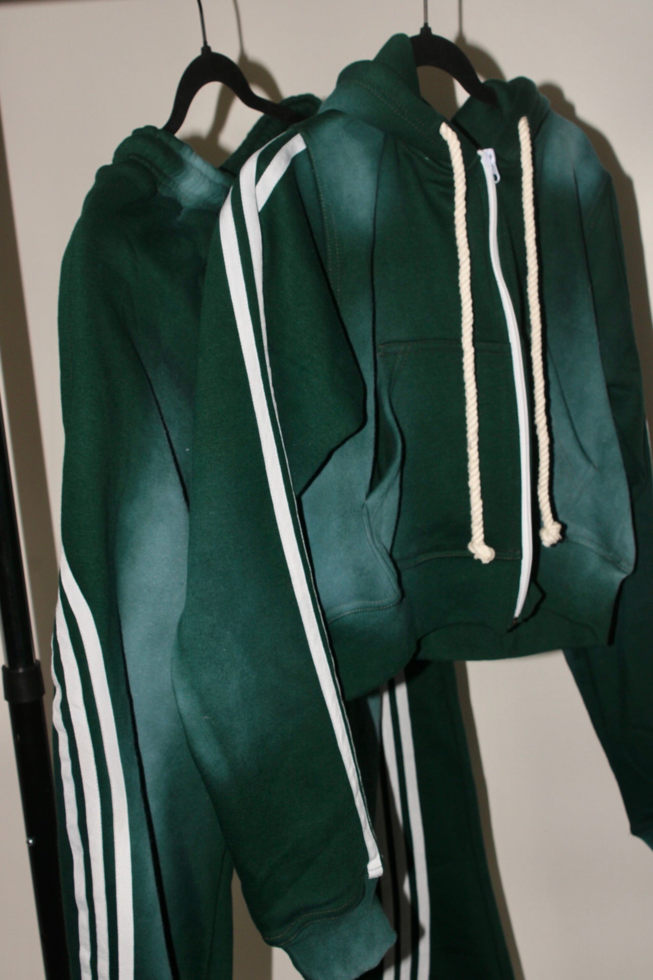 Forest Green Varsity Cropped Hoodie