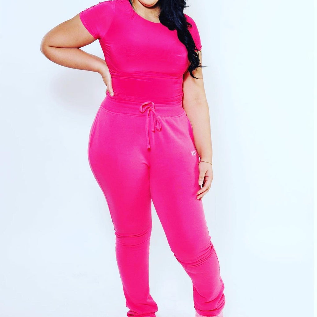 Black Tall Girl Stacked Joggers