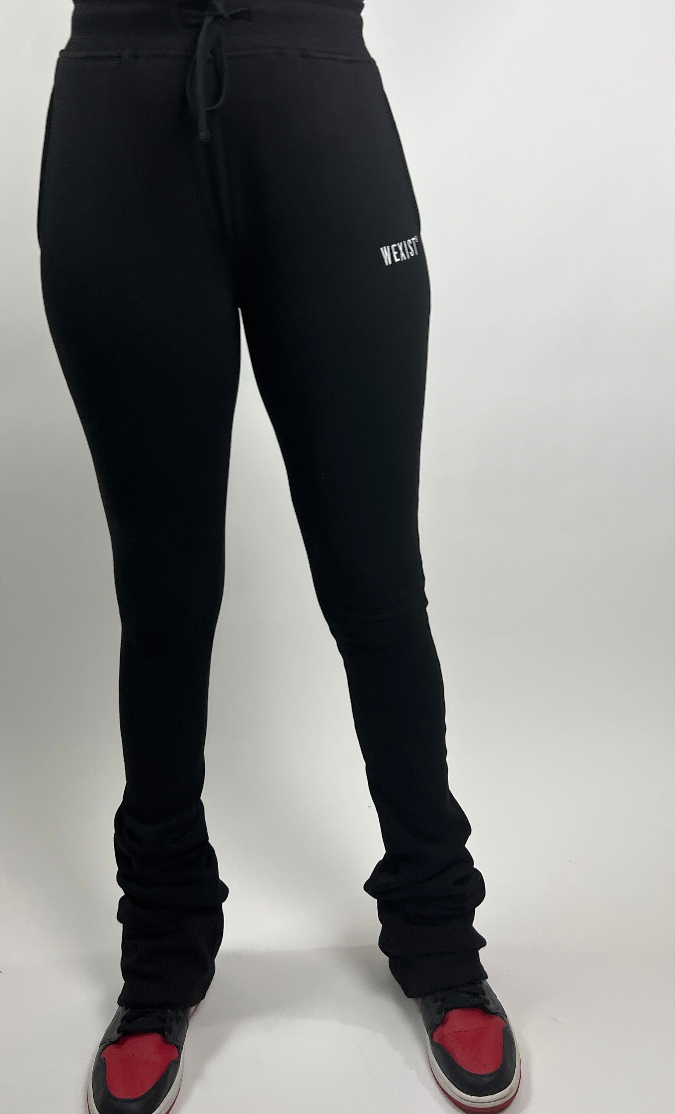 Black Stacked Joggers -  Tall Girl Fit
