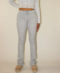 Gray Tall Girl Flared Stacked  Sweatpants