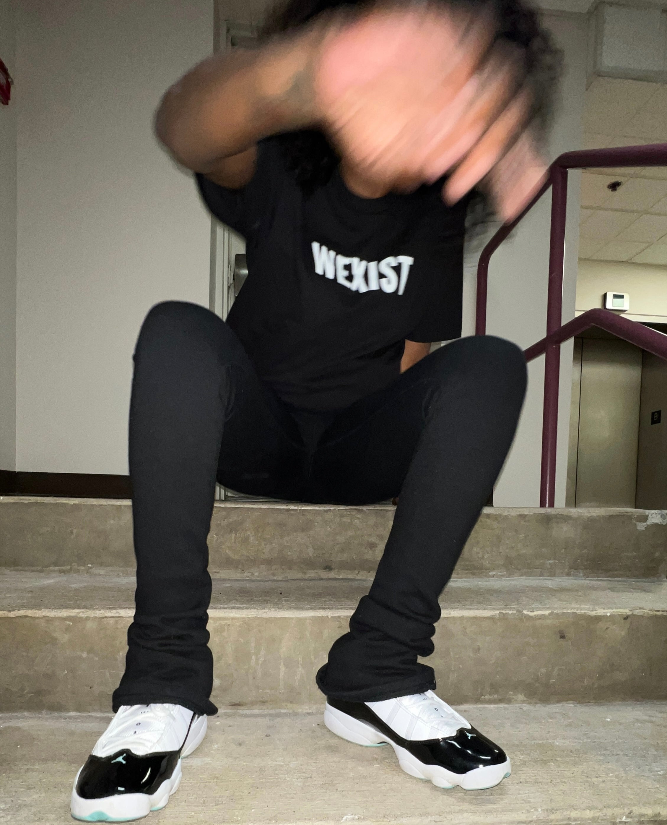 Black Stacked Joggers -  Tall Girl Fit