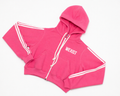Pink Varsity Cropped Hoodie