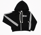 Black Varsity Cropped Hoodie