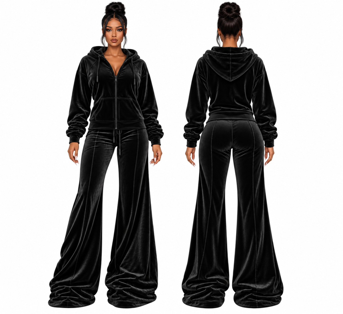 After Hours Velour Flow Trouser — Midnight