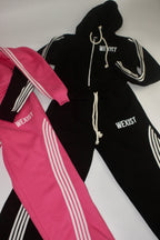 Black Varsity Cropped Hoodie