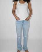 The Core Tall Straight Jean — Ice Wash Distressed