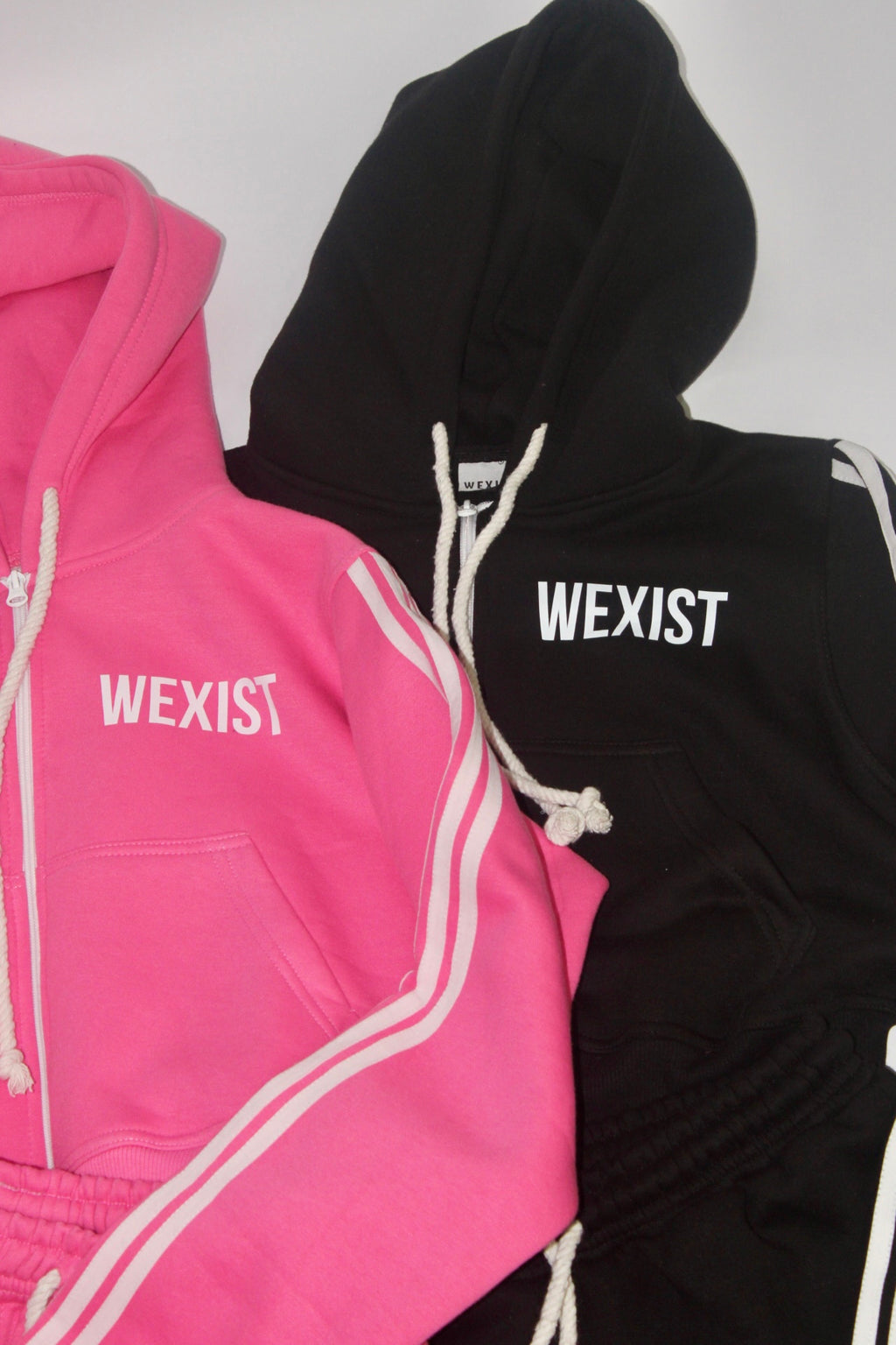 Black Varsity Cropped Hoodie
