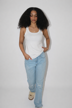 The Core Tall Straight Jean — Ice Wash Distressed