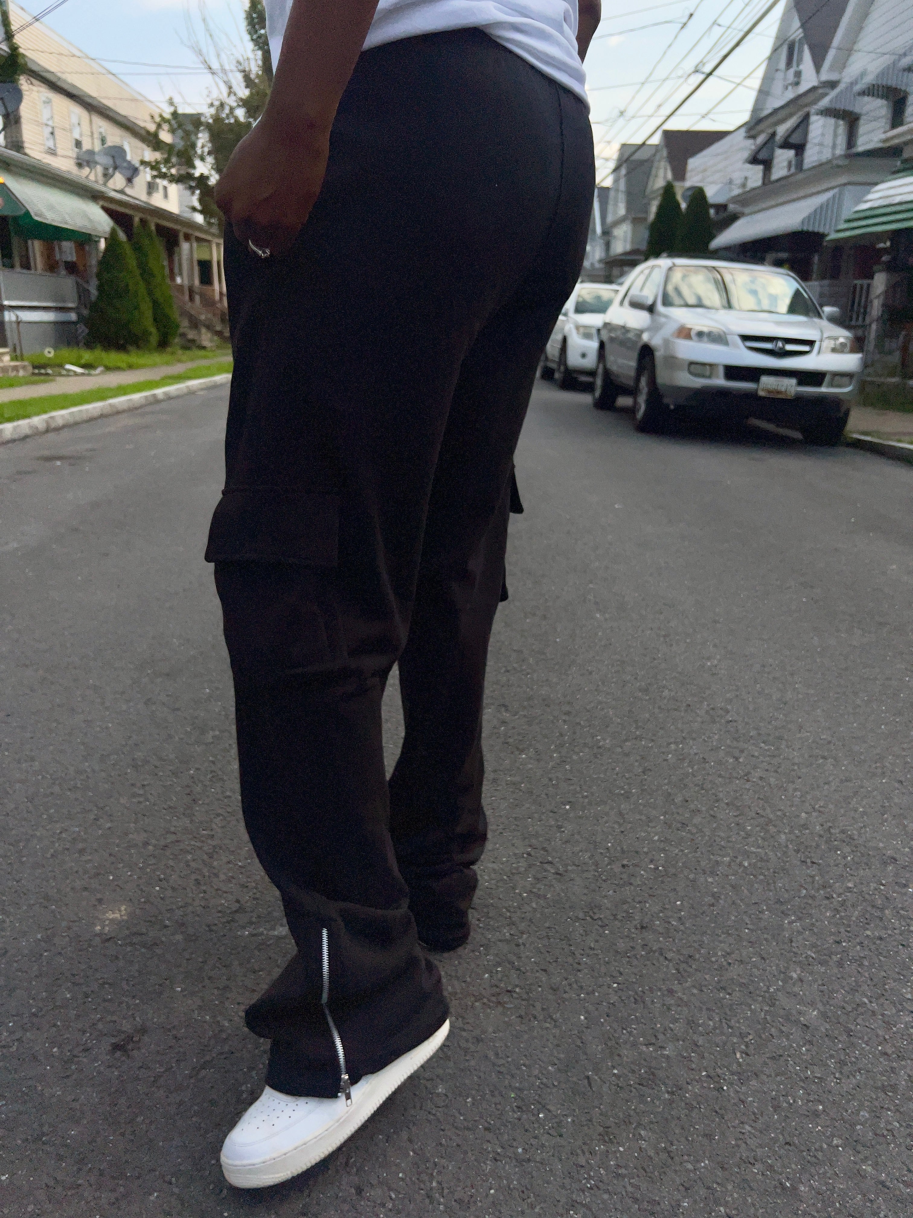 Black Tall Cargo Sweatpants