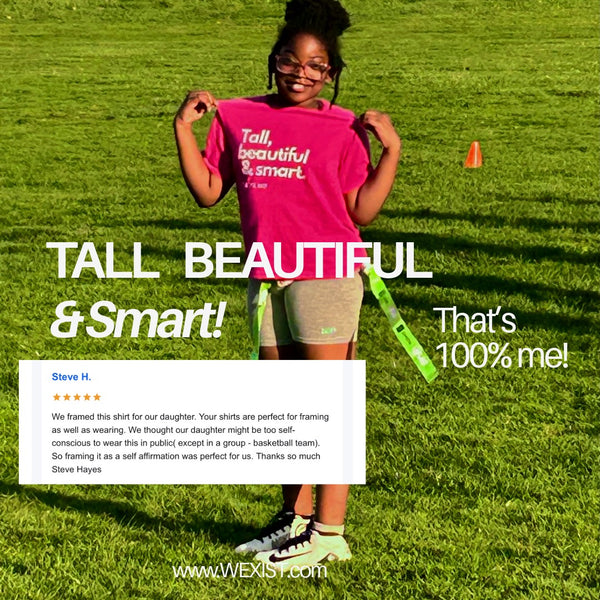 Pink Kids Tall Beautiful & Smart T-shirt!