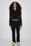 WEXIST long-sleeve crew neck and fold-over pants set on a 6-foot tall model
