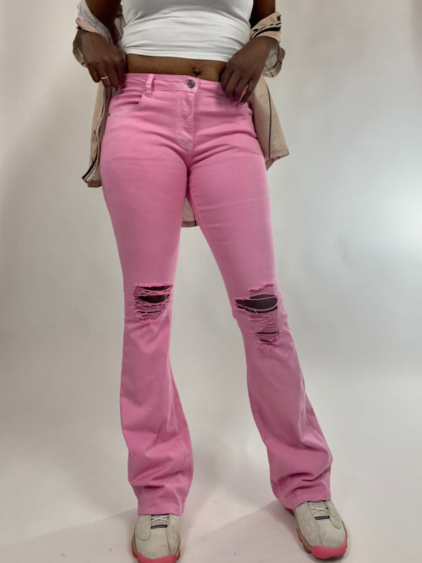 tall women Hand Dyed flared jeans