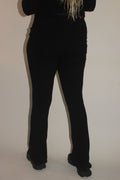 tall girl fold over black rib knit pants