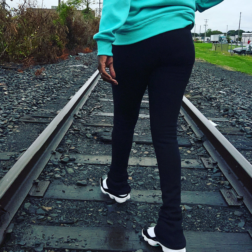 Black Tall Girl Stacked Joggers