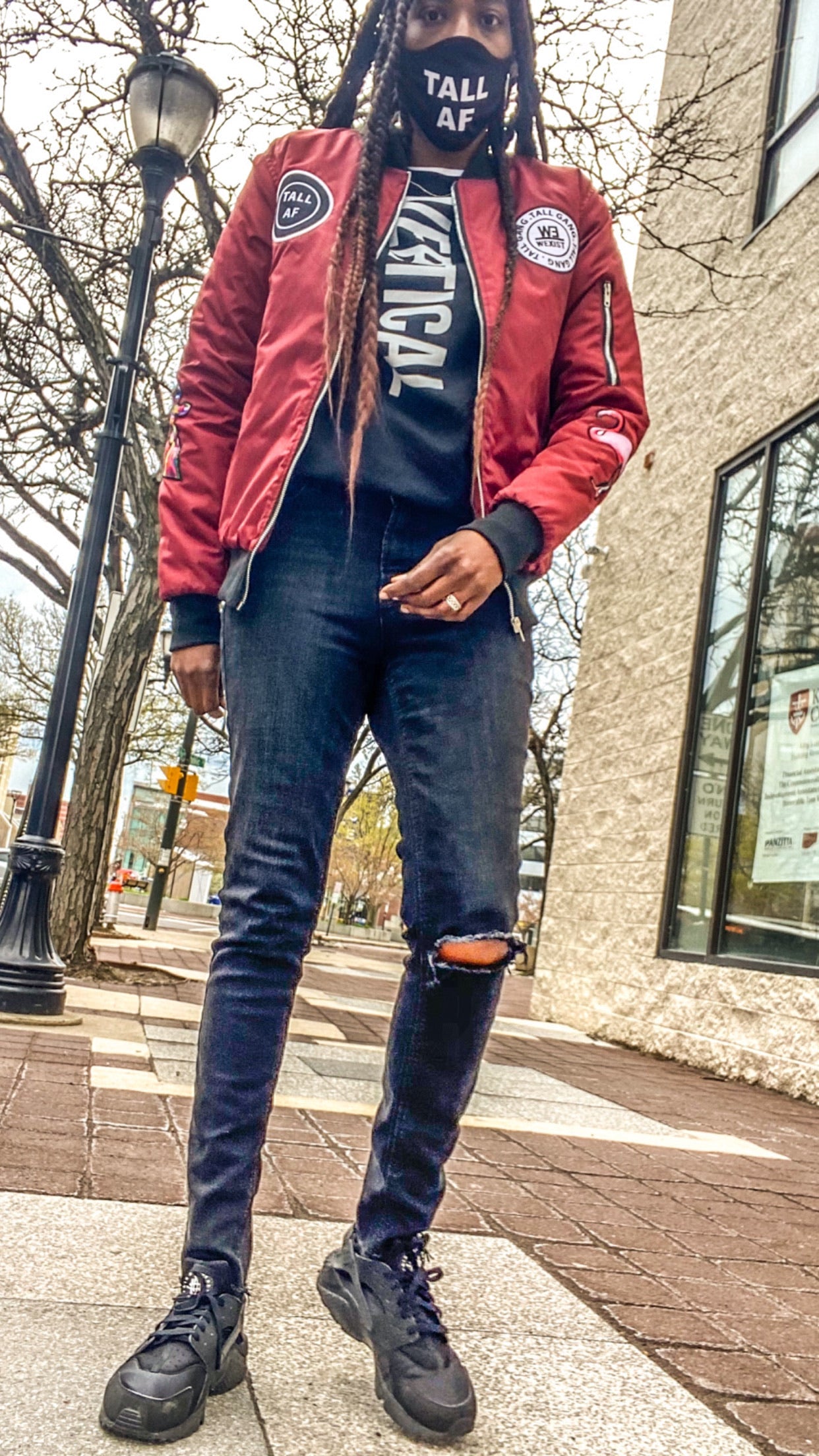 Tall Girl Bomber Patch Jacket